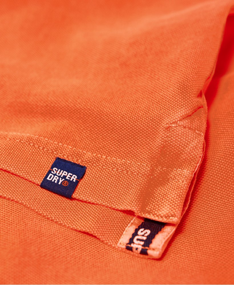 Mens - Classic Superstate Pique Polo Shirt in Fluro Orange | Superdry UK