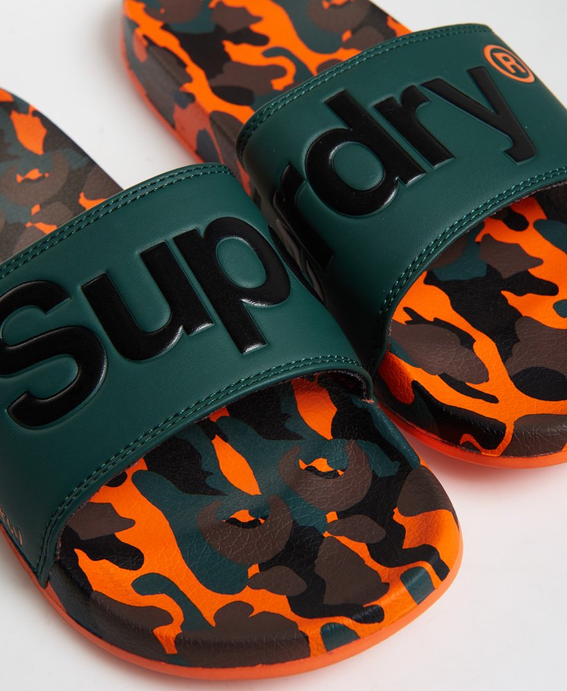 Superdry NEW Men's Printed Beach Slide Flip Flops Camo BNWT