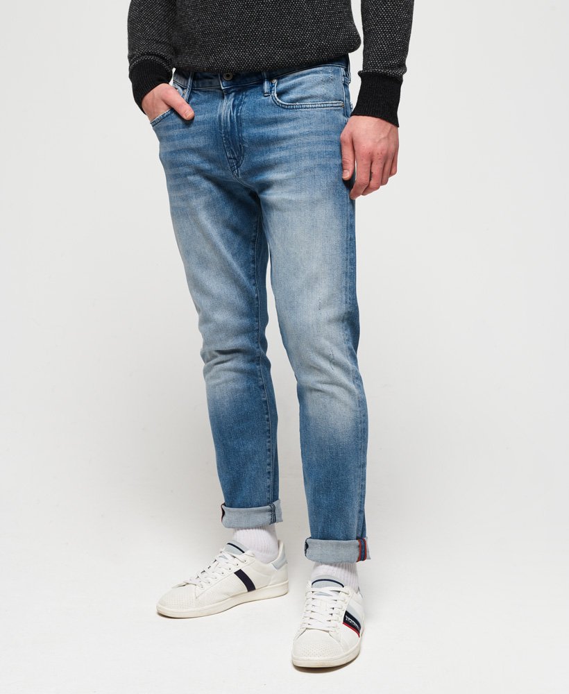 Mens - Tyler Slim Jeans in Tunstall Mid Blue | Superdry