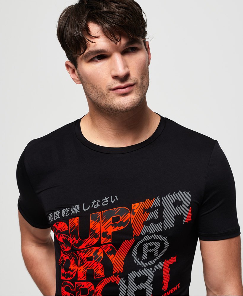 Mens Active Graphic T Shirt In Black Superdry