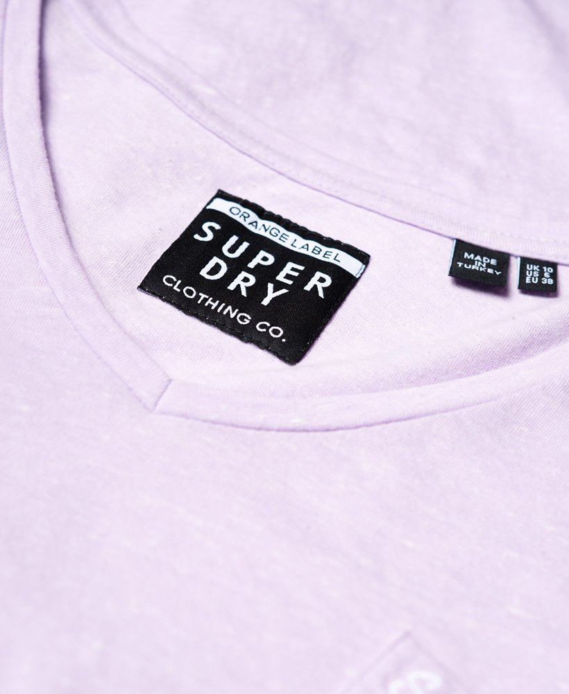 Womens - Orange Label Essential Vee Neck T-Shirt in Purple | Superdry