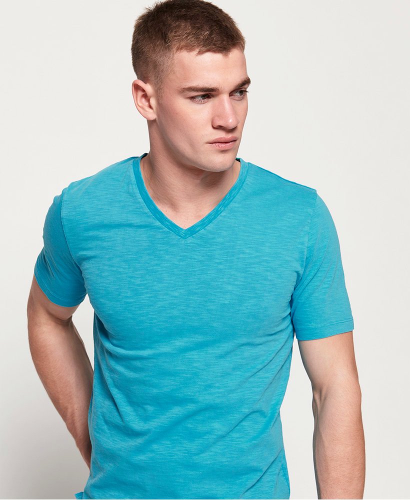 Mens - Originals Short Sleeve Vee T-shirt in Beach Blue Space Dye ...