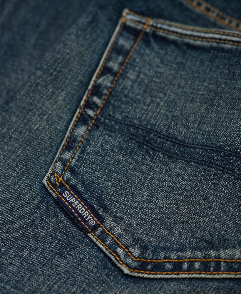 Mens - Premium Slim Selvedge Jeans in Gillespie Dark Fade | Superdry UK