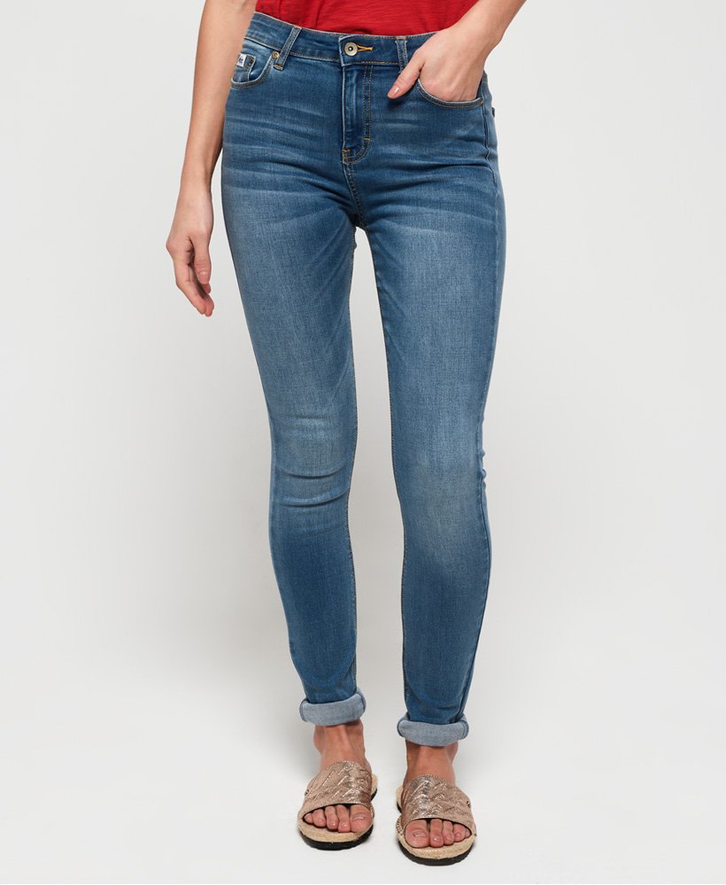 Womens - Sophia High Waist Skinny Jeans in Silver Blue | Superdry UK