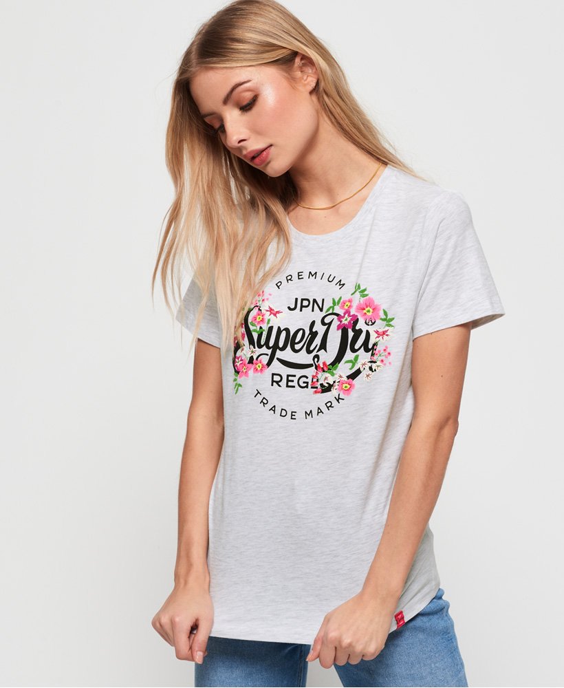 Superdry Script Floral T-Shirt - Women's T-shirts