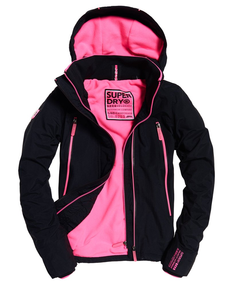 Womens - Pop Zip Velocity SD-Windcheater Jacket in Black/ultra Pink ...