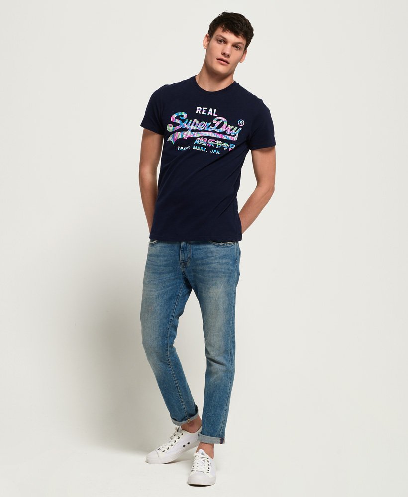 Men's Vintage Logo Multi Colour T-Shirt in Gardena Navy | Superdry US