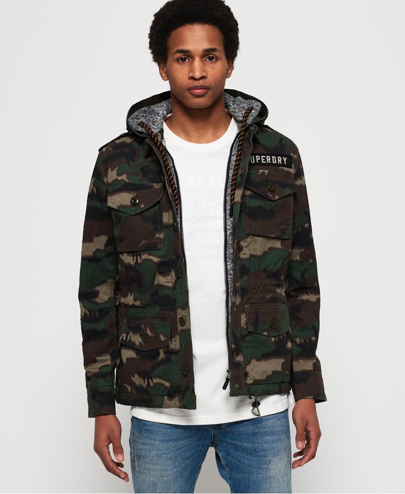 Mens - Military Storm Hooded Jacket in Green | Superdry