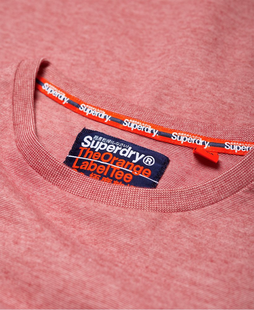 Mens Orange Label Vintage Embroidered Long Sleeve Top in Red Grit