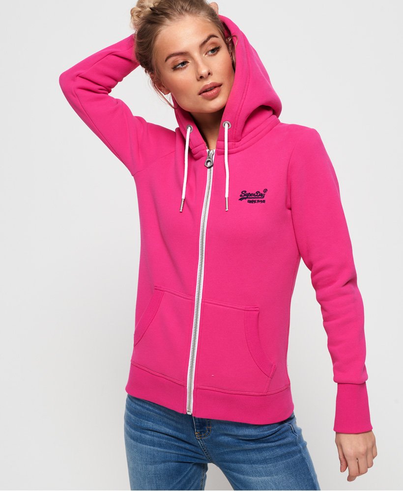 oppervlakkig Kijkgat Bek Dames - Orange Label hoodie met rits Roze | Superdry NL