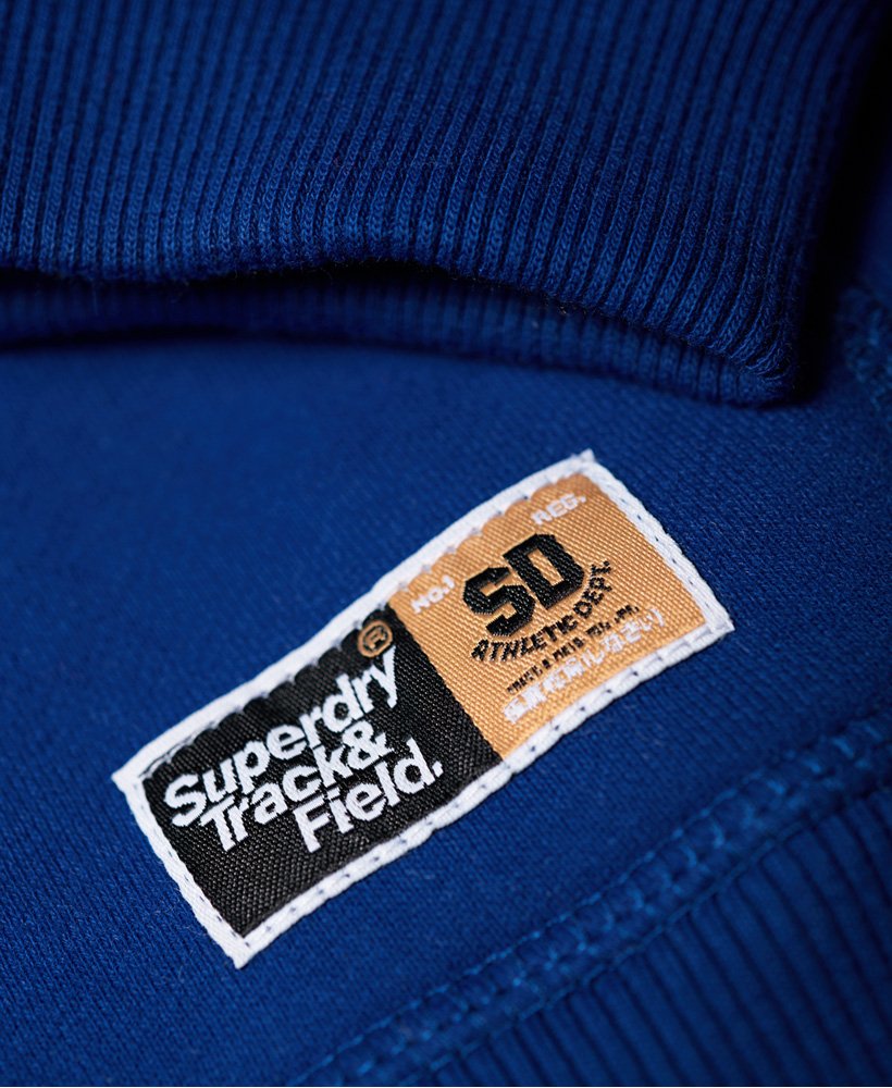Superdry Men's Cobalt Blue Triple Drop Track Oversized Graphic Fleece Hoodie 