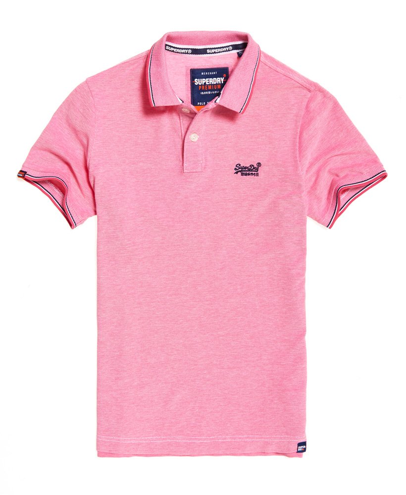 Men's - Organic Cotton Classic Poolside Pique Polo Shirt in Pink ...