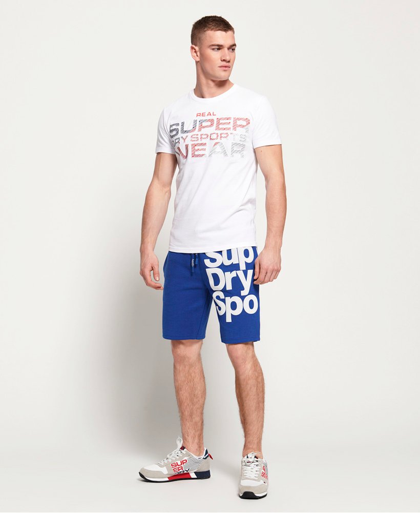 Mens - Embossed Overprint Sport T-Shirt in White | Superdry UK