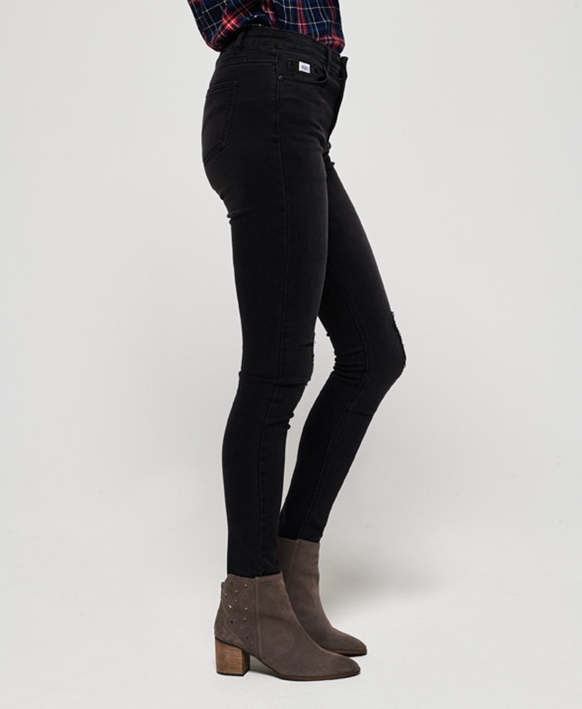 Womens - Sophia High Waist Skinny Jeans in Powder Black | Superdry UK