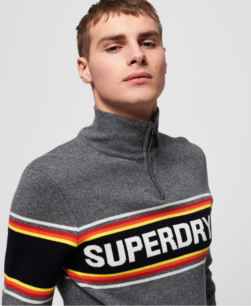 Homme - Pull Superdry Surf Henley Graphite Poussière | Superdry FR