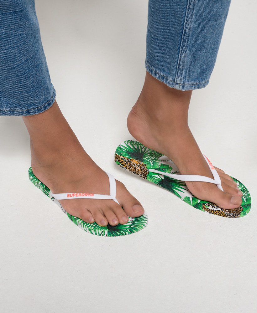 Superdry Super Sleek Aop Womens Footwear Sandals Layla Tropical All Sizes 