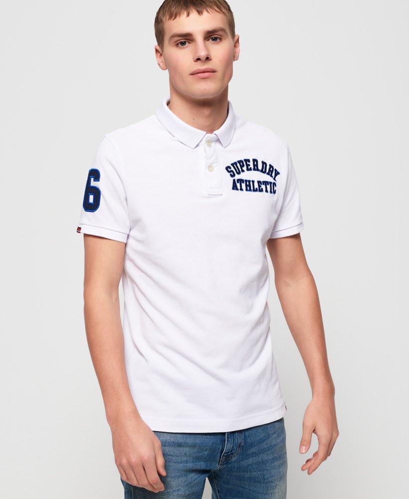 Men's Classic Superstate Pique Polo Shirt in Optic | Superdry US