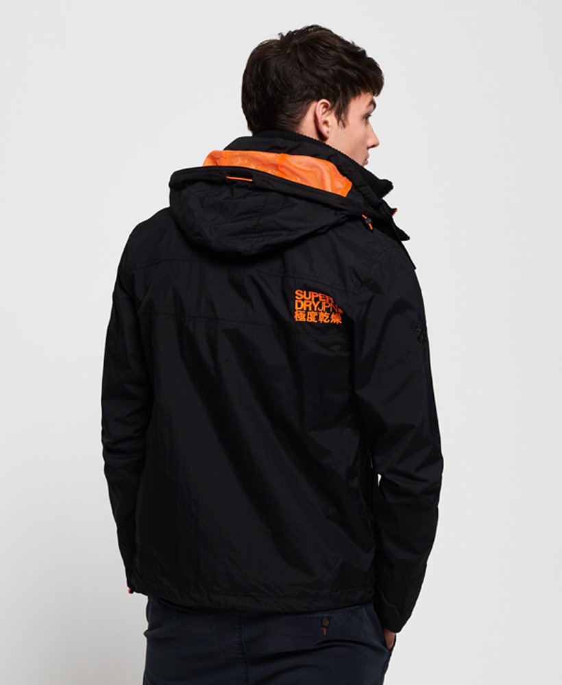 black and orange superdry coat