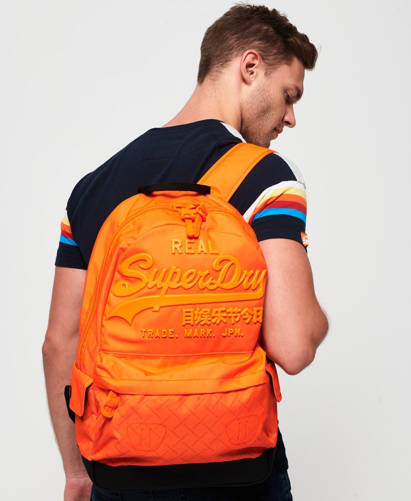 orange superdry backpack