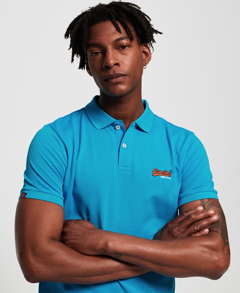 Mens - Mercerised Lite City Polo Shirt in Blue | Superdry UK