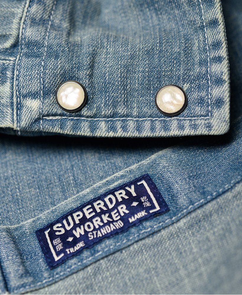 Mens - Resurrection Long Sleeve Shirt in Blue | Superdry