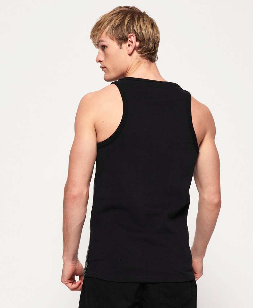 Men's - Vintage Logo Neon Panel Vest in Black | Superdry UK
