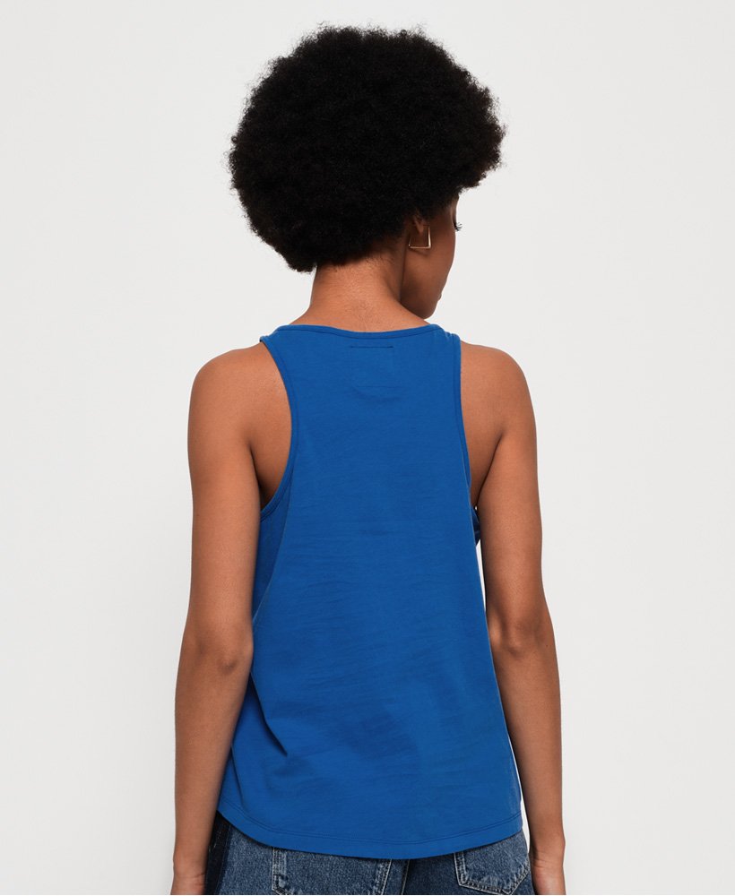 Womens Theia Graphic Vest Top in 70s Blue Superdry