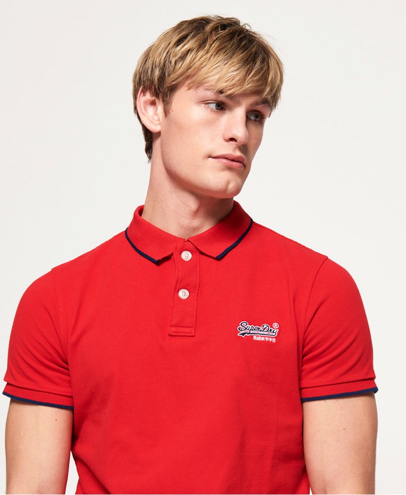 Mens - Hyper Classic Pique Polo Shirt in Red | Superdry