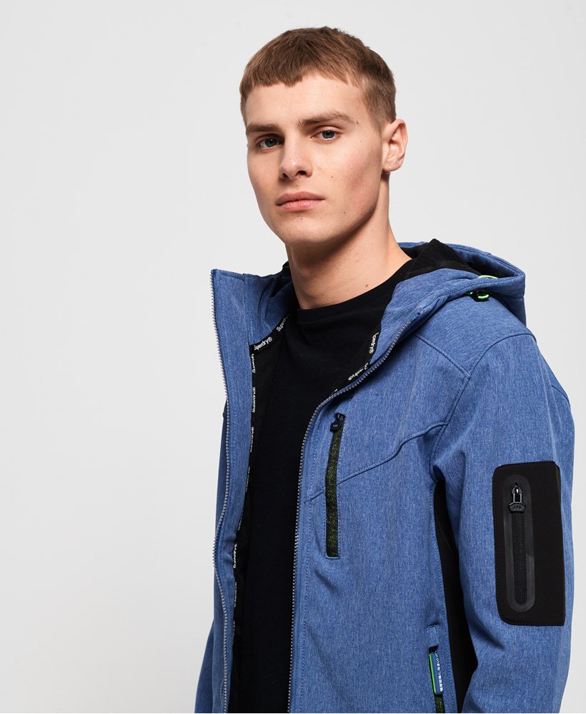 Superdry Sport Men's Blue Tone Camo/Navy Paralex Windtrekker Zip Hooded Jacket