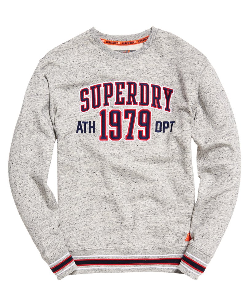 Mens - College Boxy Fit Applique Crew Sweatshirt in Grey | Superdry
