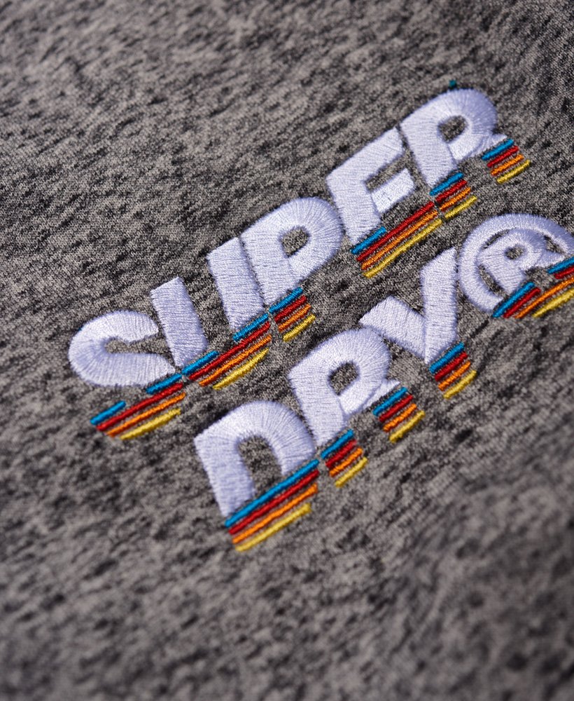 New Mens Superdry Cali Applique Logo Crew Sweatshirt Flint Grey Grit 
