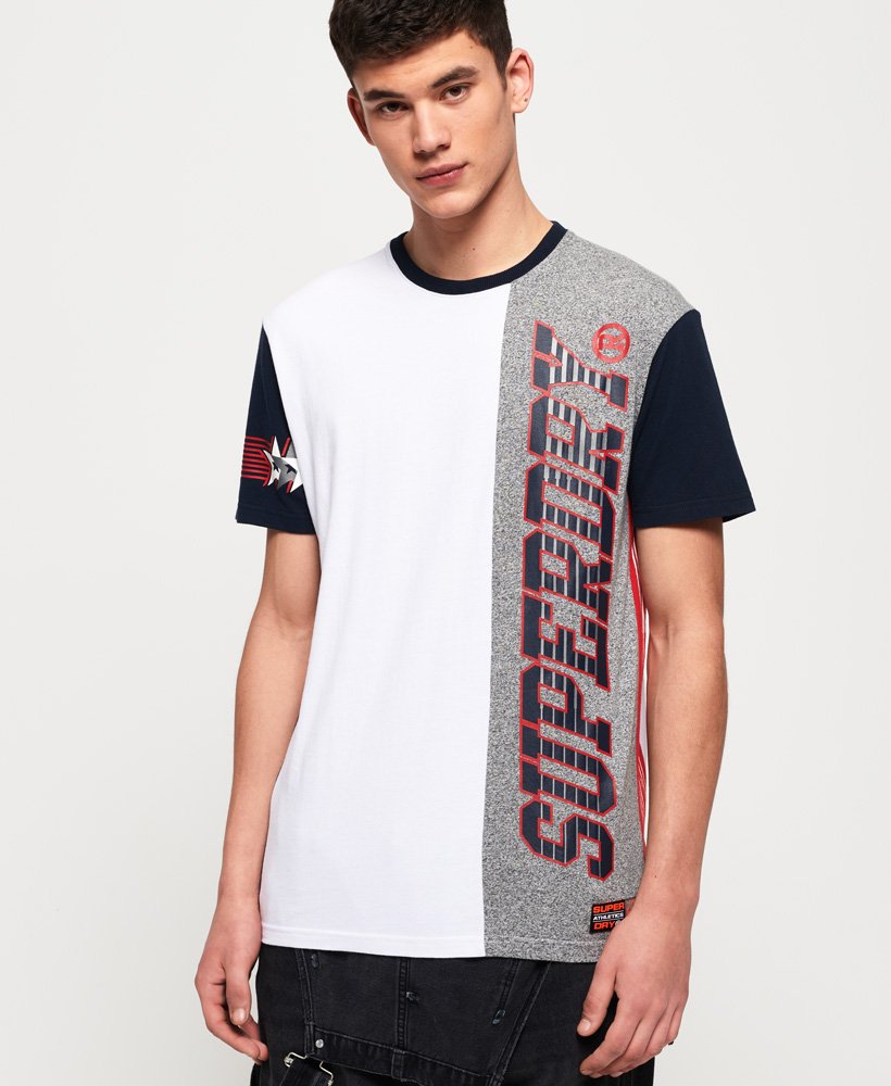 Mens - Podium Mid Weight T-Shirt in White | Superdry