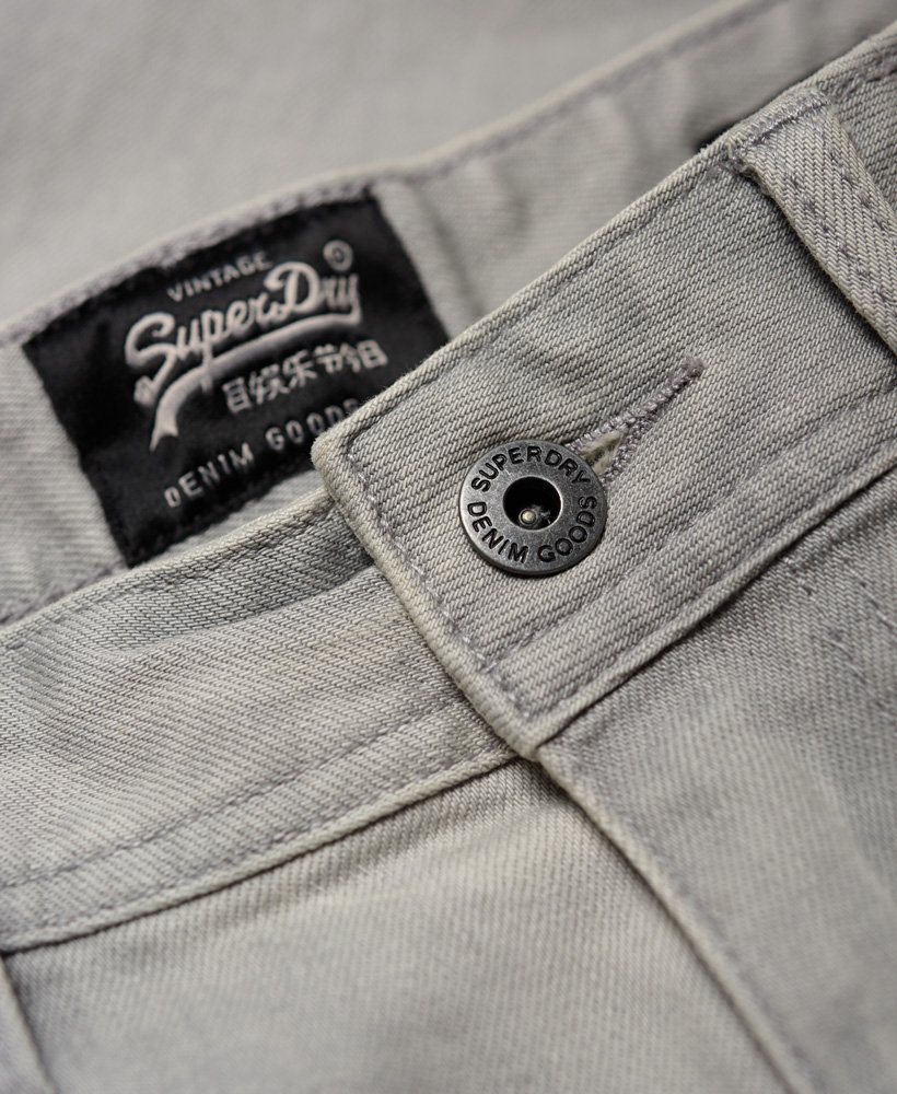 Men's Skinny Jean Shorts in Light Grey Superdry UK