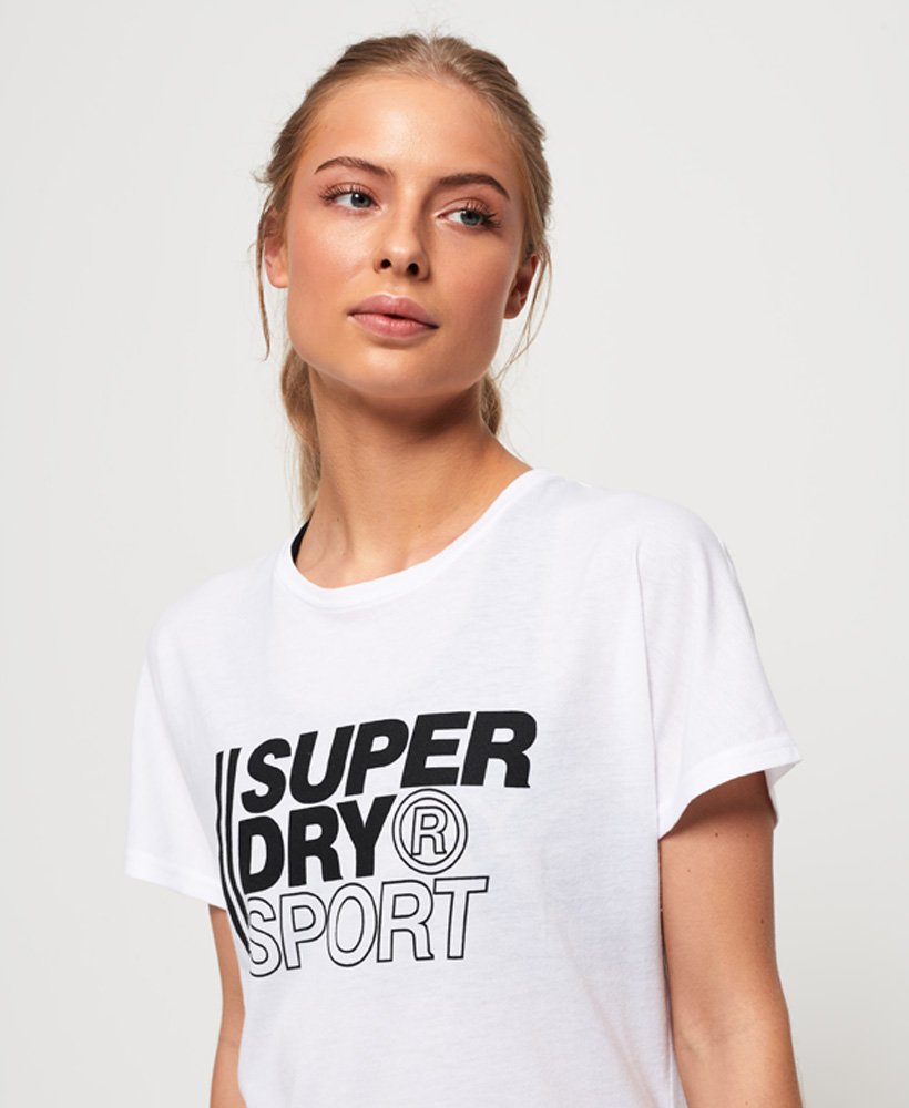 Womens - Core Sport Graphic T-Shirt in White | Superdry UK