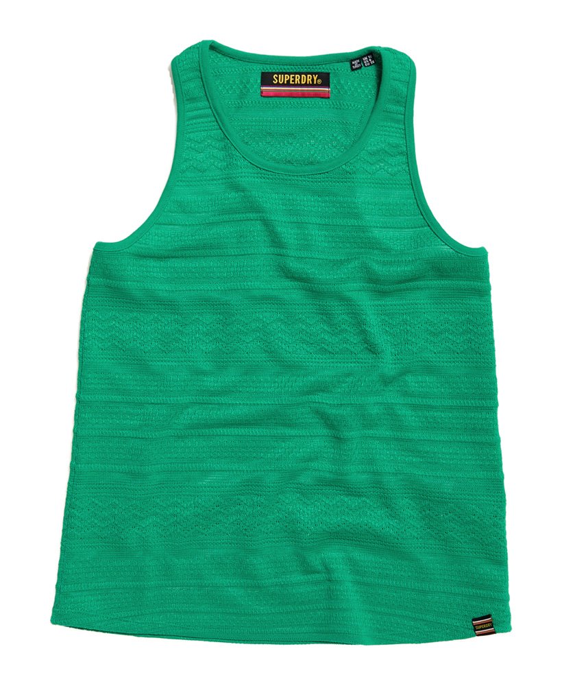 Womens Leya Textured Vest Top in Green Superdry
