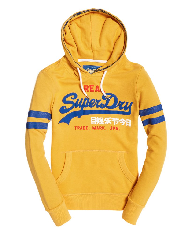 Womens Vintage Logo Classic Retro Hoodie In Yellow Superdry