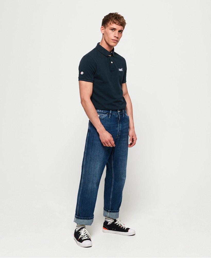 Superdry Classic Pique poloskjorte med korte ermer Herre pique skjorte politi
