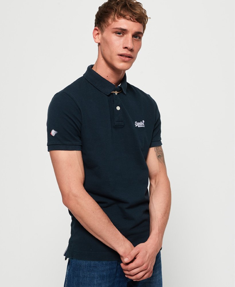 Superdry Classic Pique poloskjorte med korte ermer Herre Superdry Classic Pique poloskjorte med korte ermer Herre