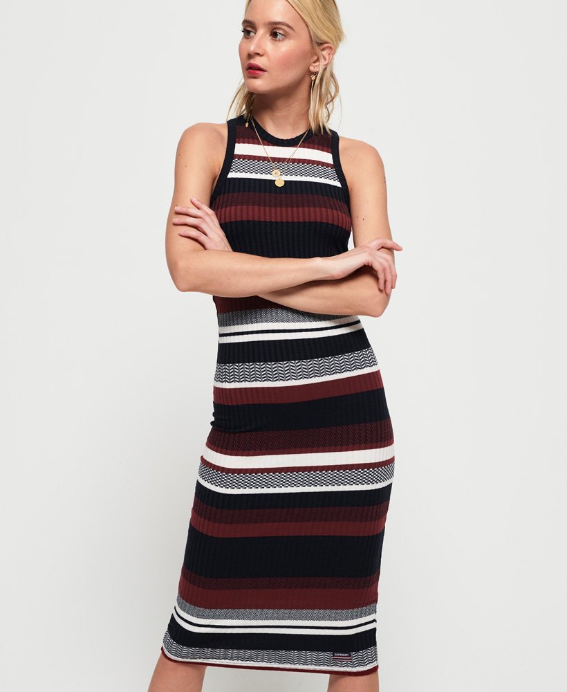 superdry stripe midi dress