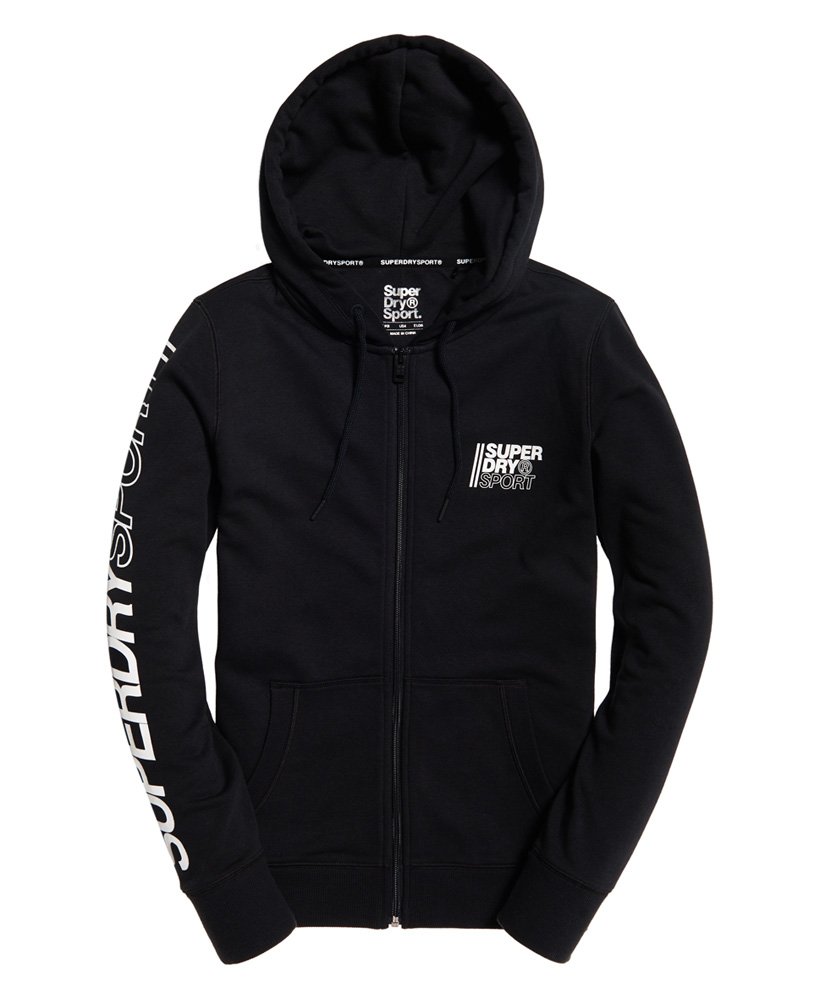 Womens - Core Sport Zip hoodie in Black | Superdry UK