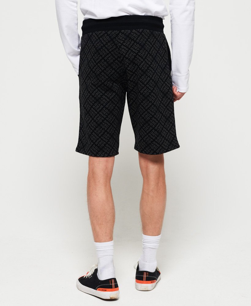 Men's - Superdry All Over Print Washed Shorts in Black | Superdry UK