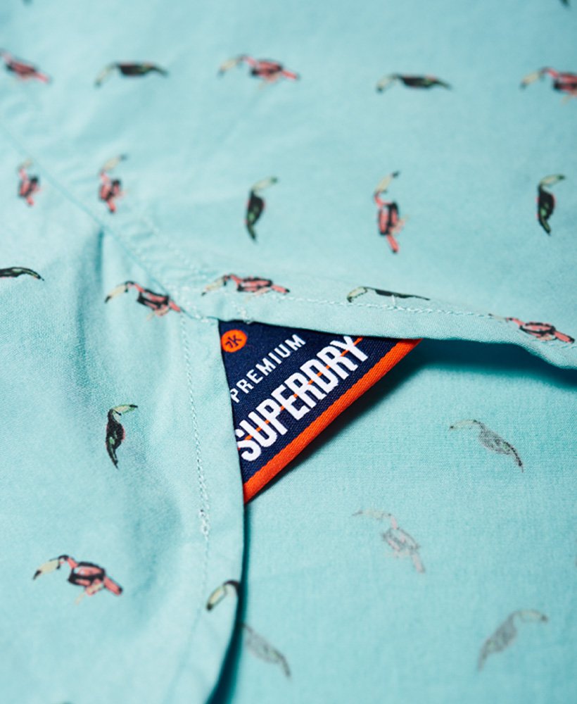 Blue Superdry Mens Premium Shoreditch Short Sleeve Shirt 
