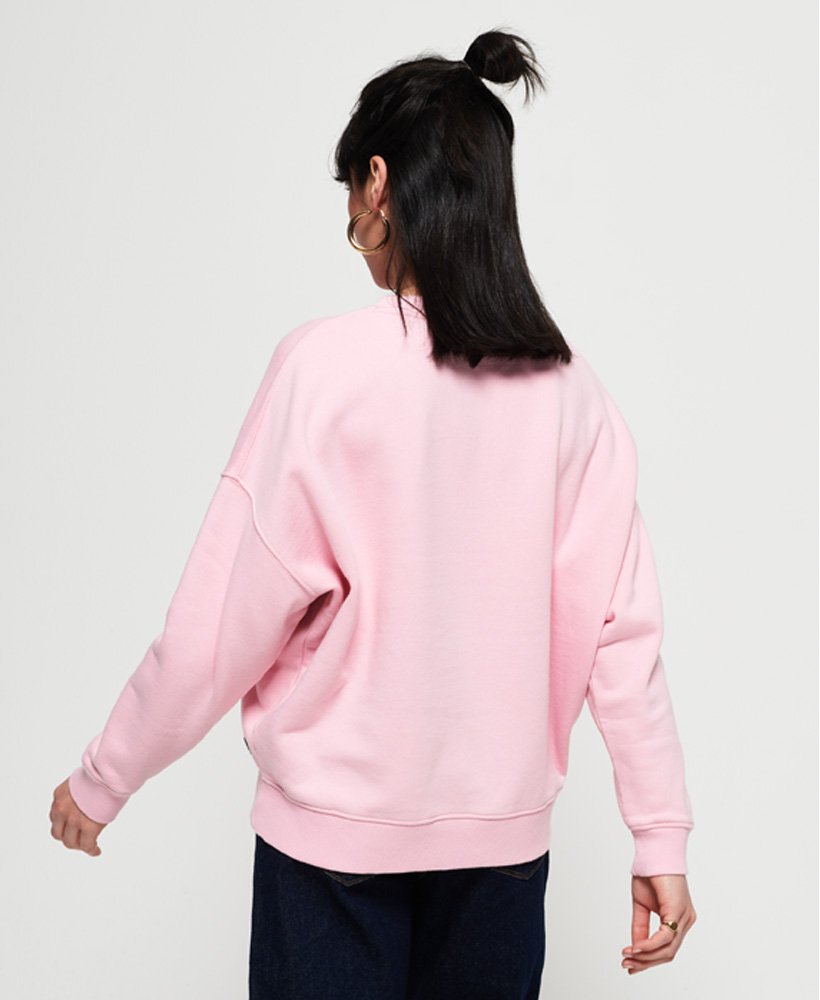 Womens - Freya Crew Sweatshirt in Powder Pink | Superdry UK