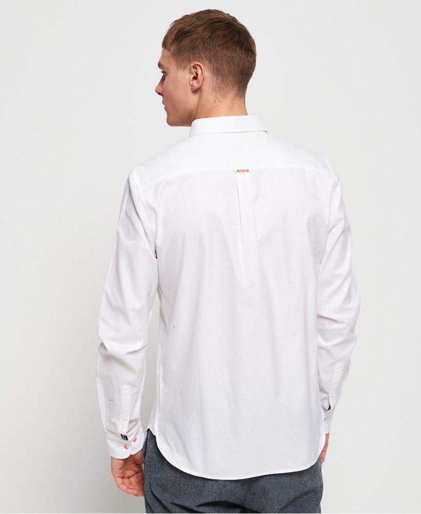 Men's - Premium Button Down Embroidered Shirt in White | Superdry UK