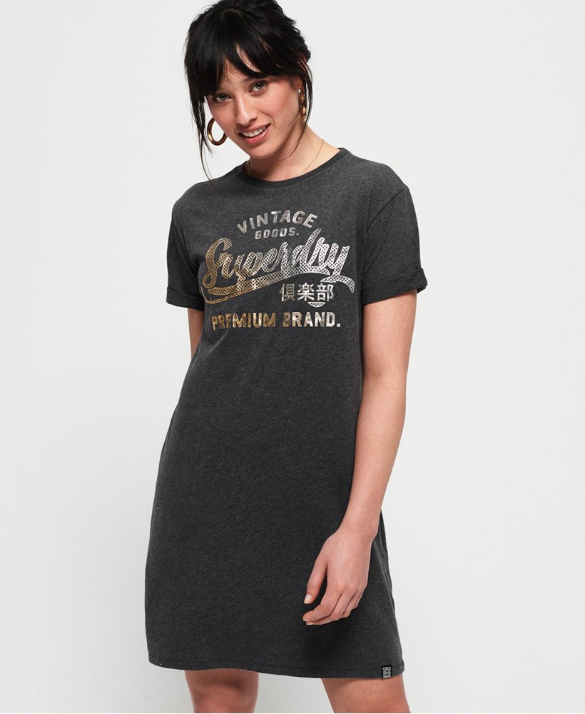 fitted graphic t shirt dress