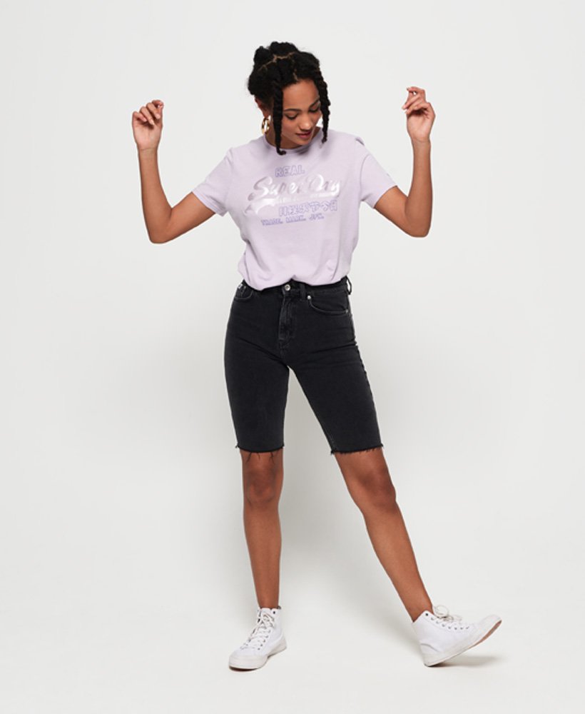 Superdry Vintage Logo Code Bonded Satin T skjorte Dame T Superdry Vintage Logo Code Bonded Satin T skjorte Dame T