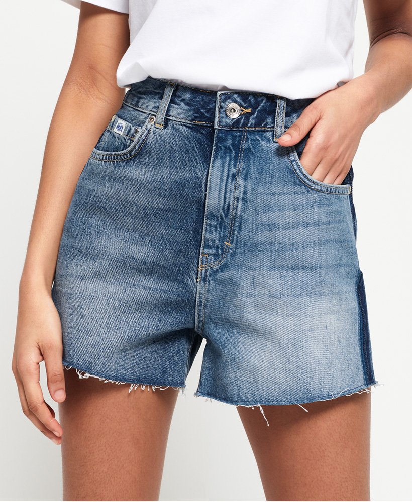 Womens - Ruby Cut Off Shorts in Duet Blue | Superdry UK