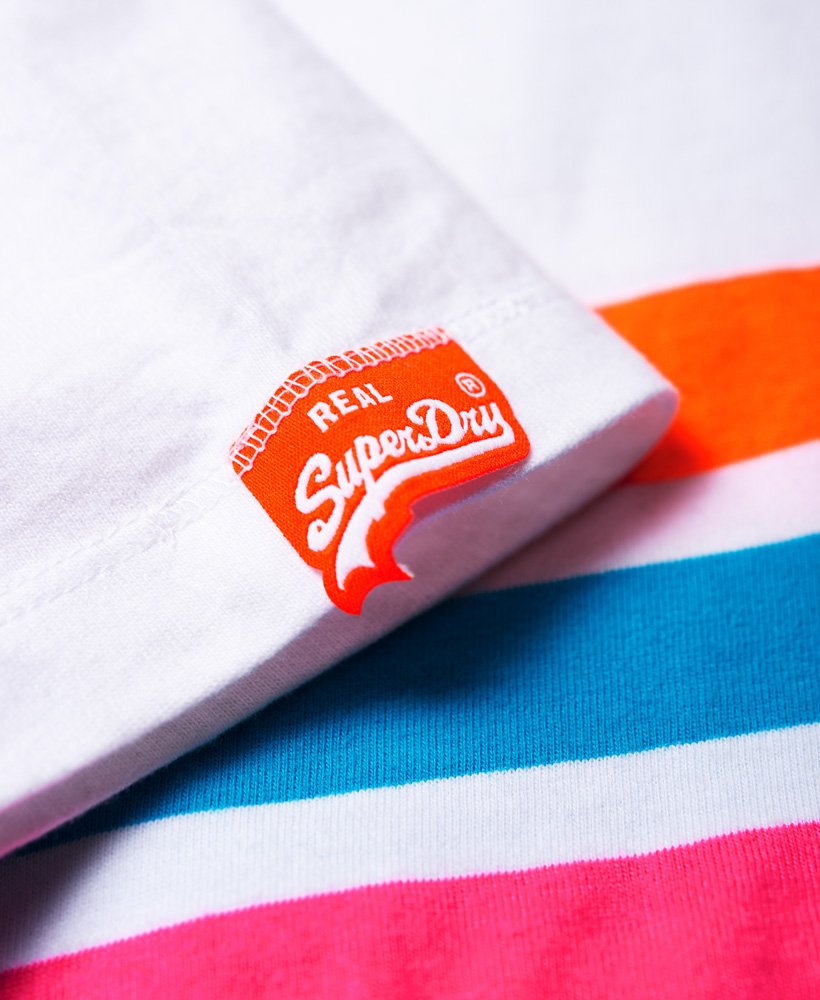 Mens - Orange Label Fluro Chest Band T-Shirt in White | Superdry UK
