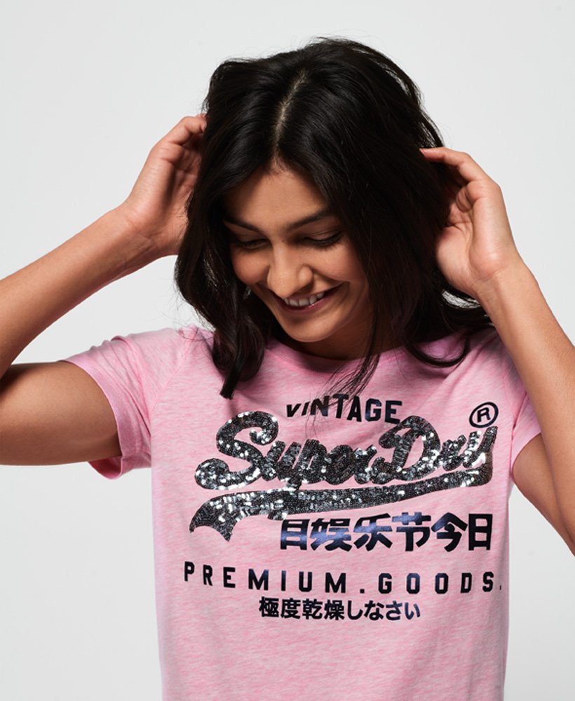 pianist hjemmehørende enke Women's Premium Goods Sequin T-Shirt in Pink | Superdry US