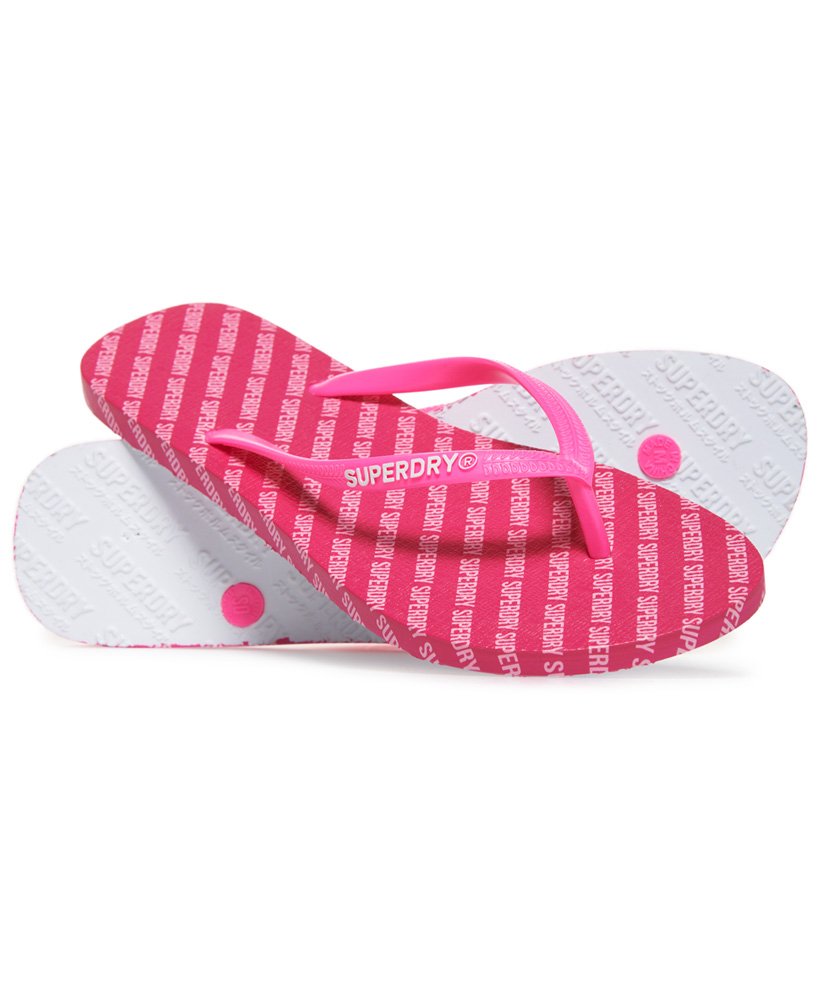 Womens - Super Sleek All Over Print Flip Flops in Pink | Superdry